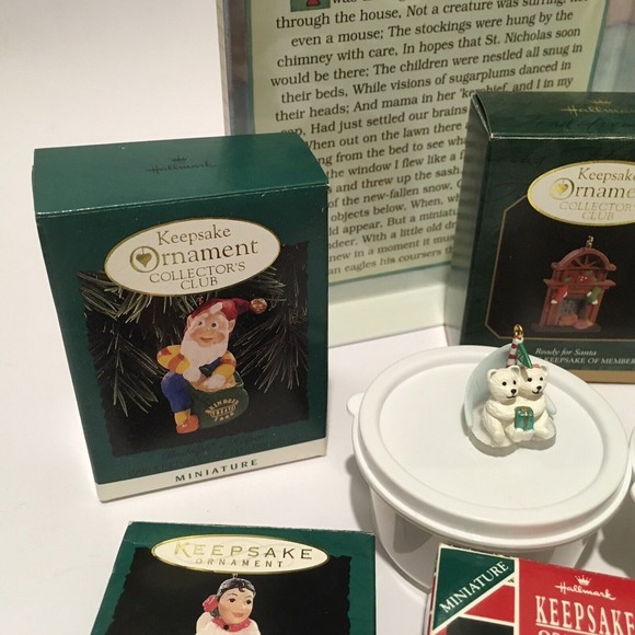 Hallmark Mini Ornaments Lot Assorted Night Before Christmas Tin and others - Picture 11 of 11